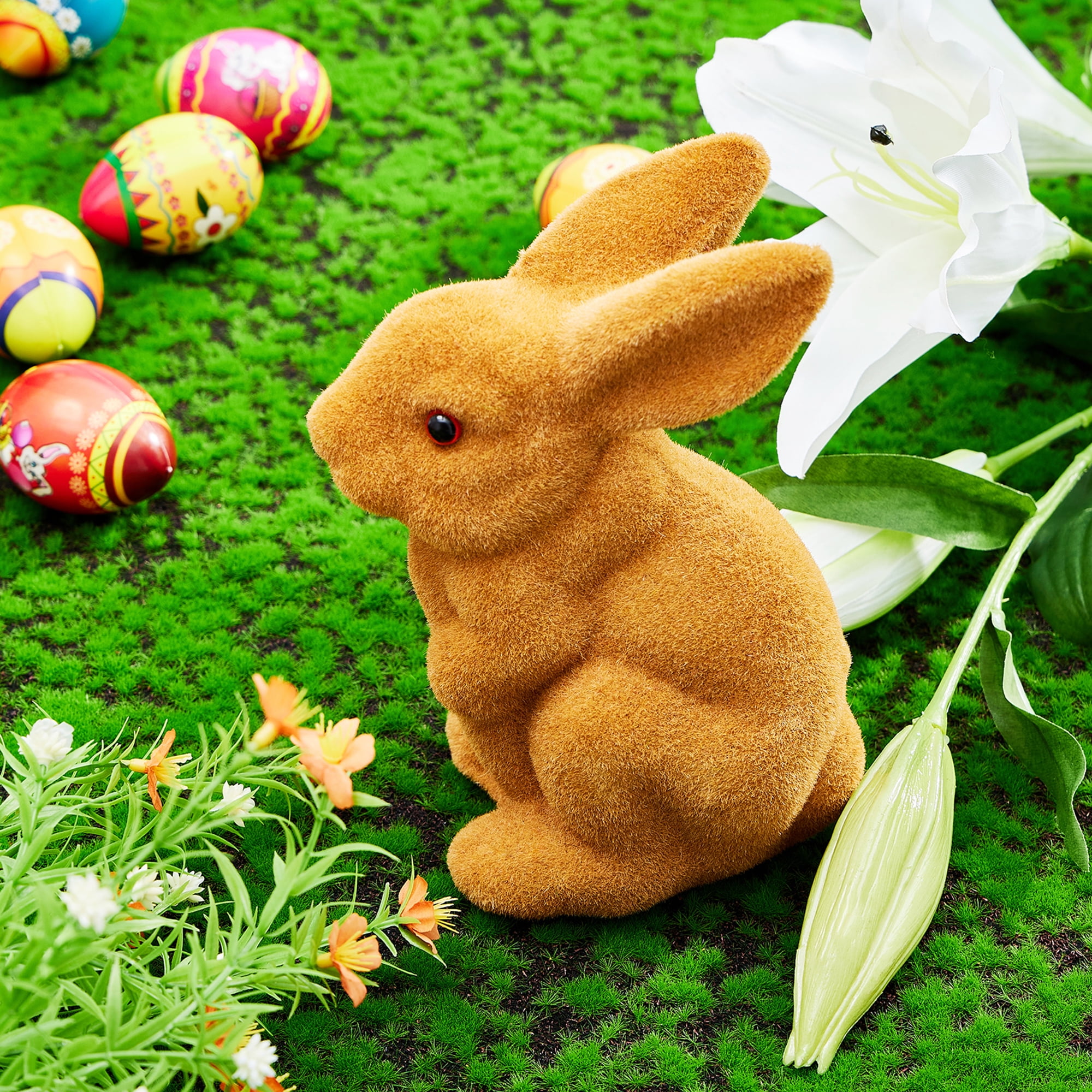 Artificial Moss Bunny Decoration, Foam Base, Decorated with Flower Blo –  National Tree Company