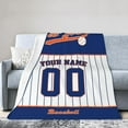 thumbnail image 2 of Custom Baseball City Plush Throw Blanket Personalized Any Name and Number for Men Women Youth Gift, 2 of 6