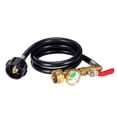 thumbnail image 1 of Propane Adapter Hose With Gauge And Control Heavy Duty Brass For 1 Lb Bottles And Large Tanks 3 Ft For, 1 of 9