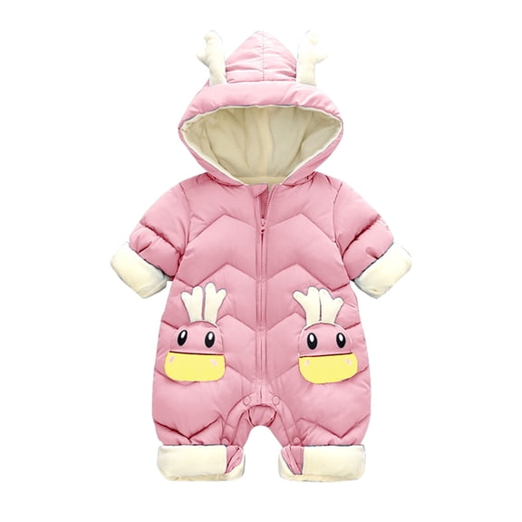 Mercatoo Cute Baby Boys Snowsuit Newborn Baby Girls Winter Coat Warm Hoodie Romper Puffer Jacket Jumpsuit Fleece Outwear