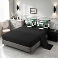 thumbnail image 4 of Manfei Abstract Grid Twin Bedding, Forest Green Checkered Bedding Comforter Set, Black Reversible 7 Pieces, 4 of 6