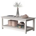 thumbnail image 4 of Coffee Table with Storage Shelf White - by From the Tree Furniture, 4 of 8