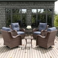 thumbnail image 5 of LayinSun 6 Pieces Outdoor Patio Furniture Set, Rattan Wicker Swivel Rocker Chairs Sets with Swivel Glider Chairs and Coffee Table, 5 of 8