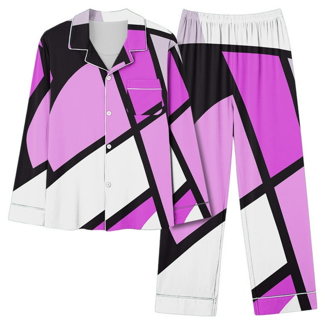 Yuyuzo Womens Pajamas Sets Long Sleeve Top and Pants Color Block Lounge Sets Button down Sleepwear 2 Pjs