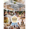 thumbnail image 5 of Spring Botanical Table Cloth, Waterproof Tablecloth for Square Tables, Country Floral Leaves Gray Brown Reusable Washable Fabric Table Cover for Restaurant Kitchen Dining Tables 60"x60", 5 of 9