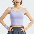 thumbnail image 3 of Top-kevin Women's Soft Sports Bra Back Padded Low Impact Spaghetti Thin Strap Lounge Workout Yoga Top, 3 of 6