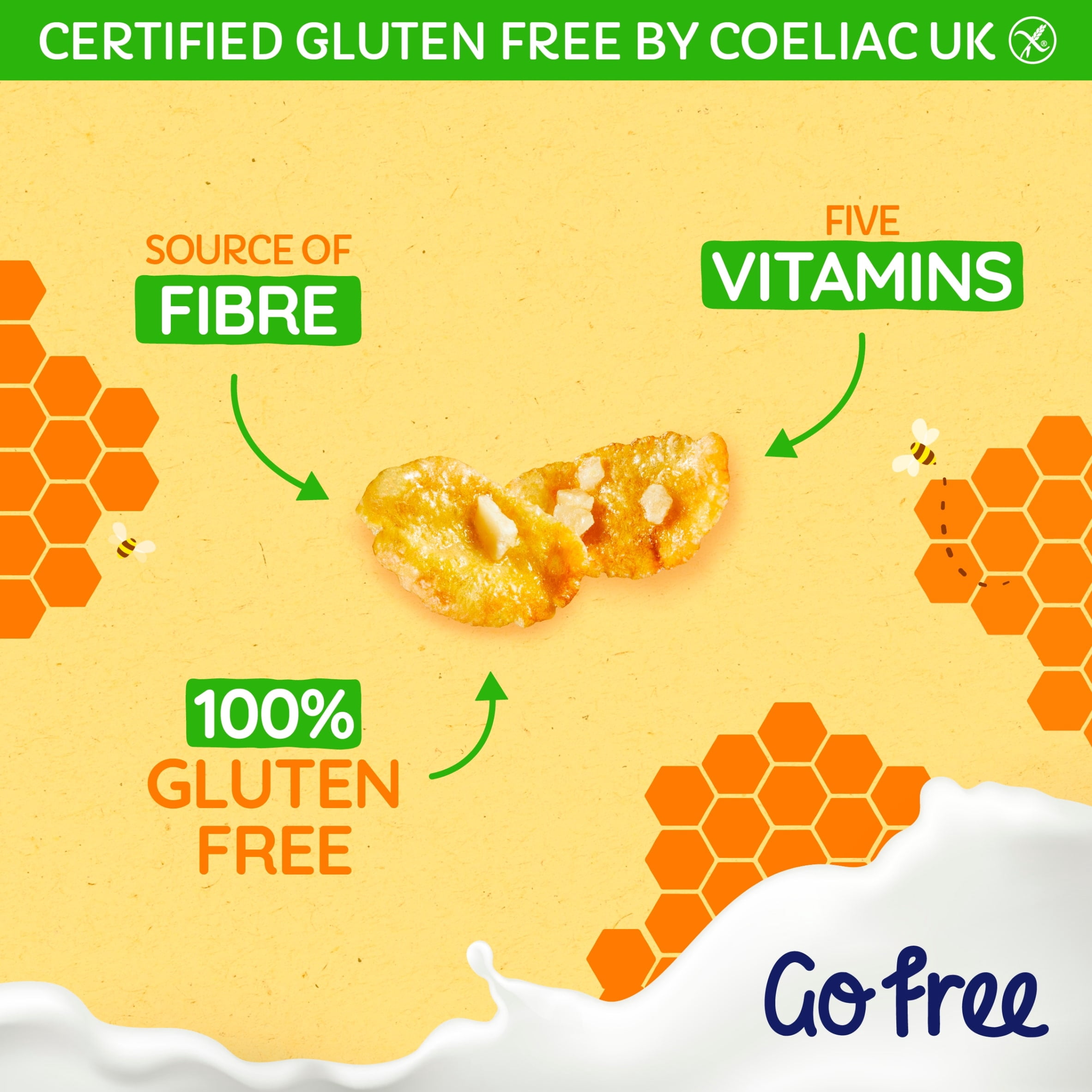 NestlÃ© GoFree Honeynut Flakes Cereal 350g, Imported from Britain