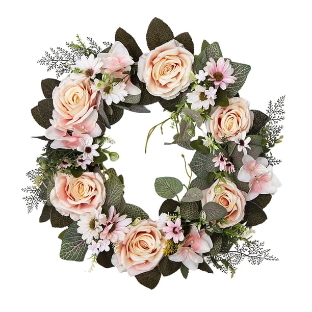 Guirnalda de coronas artificiales de 45 cm, accesorios para fotografía, arreglos de coronas florales para Amarillo