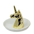 thumbnail image 1 of Sagebrook Home Ceramic 6" Unicorn Ring Holder, White/gold, 1 of 3