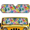 thumbnail image 2 of Uorisanigo Windshield Sun Shade Compatible with Jeep Sahara Rubicon Wrangler JK JL JKU JLU Front Car Window Colorful Tulips Printing Shades Reflective Sun Visor Block UV Keep Cool, Car Accessories, 2 of 7