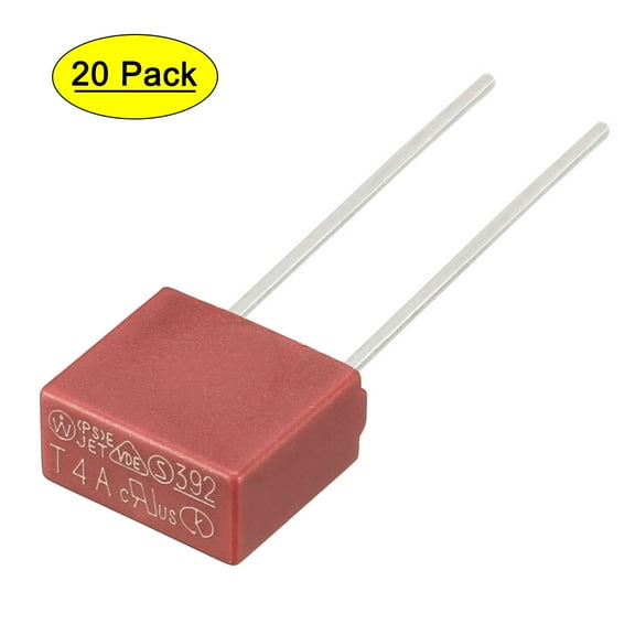 20Pcs DIP Mounted Miniature Square Slow Blow Micro Fuse T4A 4A 250V Red