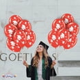 thumbnail image 3 of PMU 100 Pcs Graduation Balloons PartyTex 11 inch Premium Red with All-Over Print White Grad Caps-Confetti and Streamers Graduation Party Decorations, 3 of 7