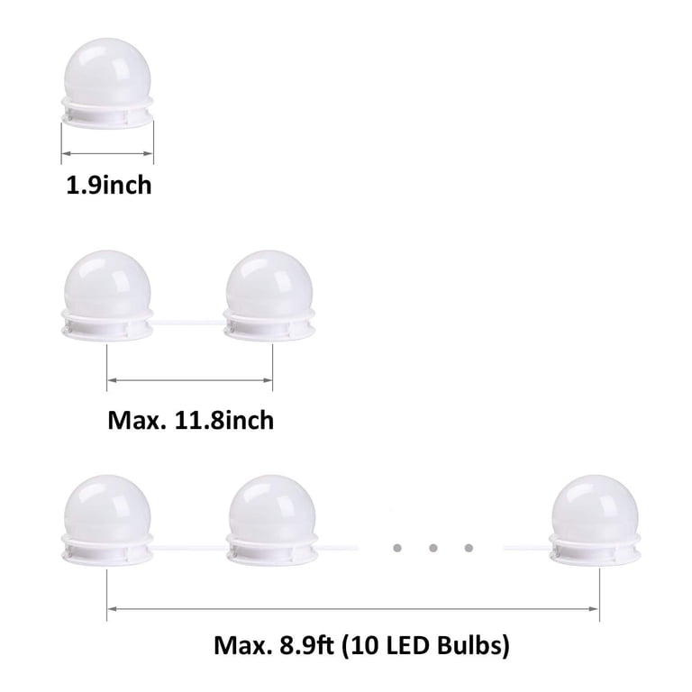 Somnr Hollywood Vanity Lights Kit, 10 LED Bulbs, Dimmable photo 5