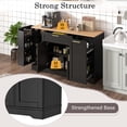 thumbnail image 6 of Multi-Functional Storage Sideboard with Adjustable Shelves, 3-Tier Pull-Out Rack, Kitchen Island Cabinet, Buffet Table for Dining Room, Black, 6 of 19