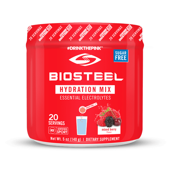 BioSteel Hydration Mix - zero sugar, Essential Electrolyte Sports Drink Powder - Mixed Berry - 20 Servings