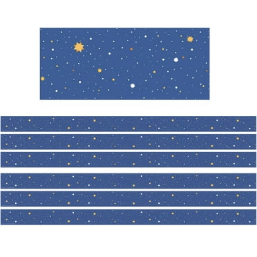Eureka Once Upon A Dream Starry Night Deco Trim, 37 Feet Per Pack, 6 Packs
