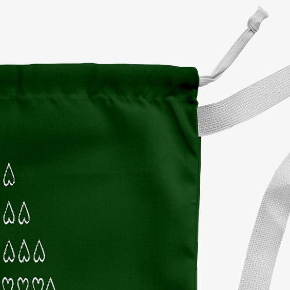 Simply Daisy Canvas Hearty Holidays 18 x 29 in Evergreen Laundry Bag