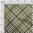 thumbnail image 2 of oneOone Cotton Cambric Dark Olive Green Fabric Check Quilting Supplies Print Sewing Fabric By The Yard 42 Inch Wide, 2 of 4