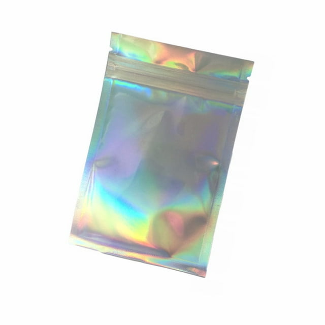 100 Pcs Sacs Ziplock Refermables en Aluminium pour Stockage Alimentaire de Fête