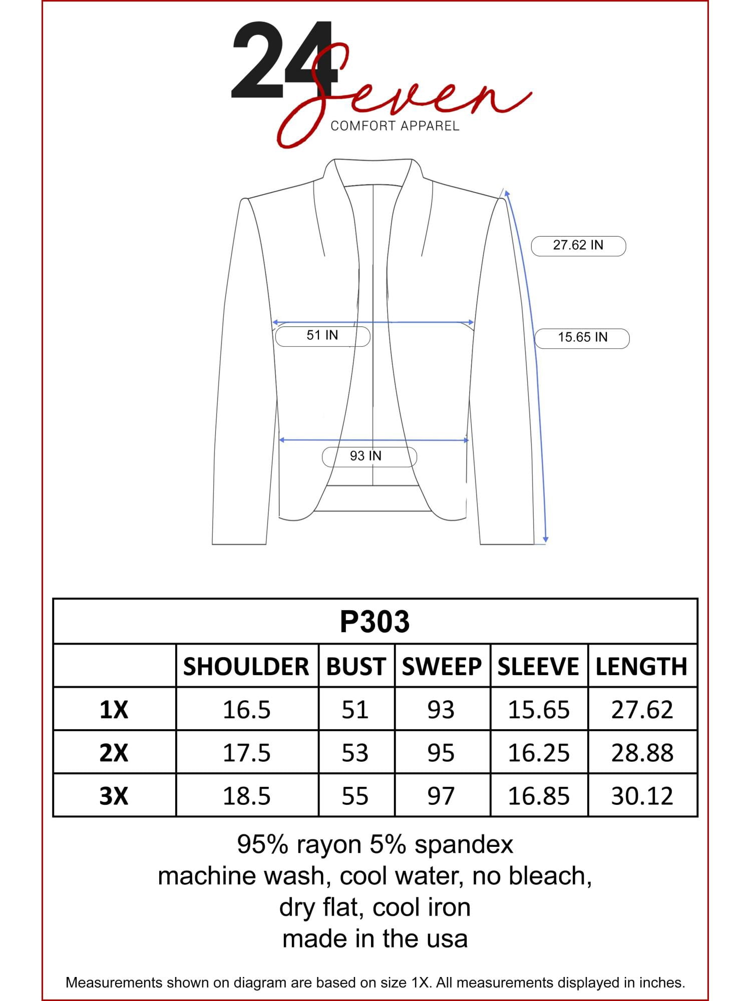 24/7 Comfort Apparel Women's Plus Size Elbow Length Sleeve Open Cardigan