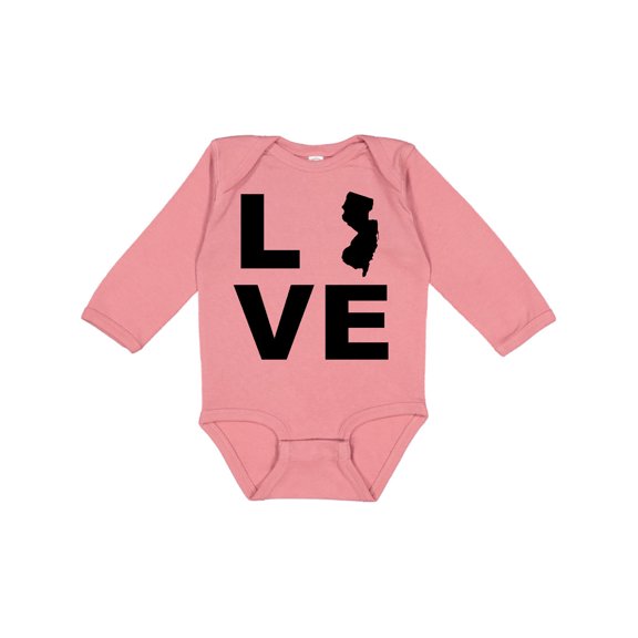 Inktastic Love New Jersey Boys or Girls Long Sleeve Baby Bodysuit
