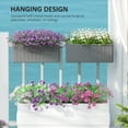 thumbnail image 6 of Outsunny Railing Planter Box (2 Pack, 20 Inch), Hanging Flower Pots with Hooks, Drainage Holes for Fence, Balcony, Garden, Patio, Rattan Look, Gray, 6 of 9