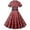 Red, variant on Women Vintage 1950s Dress Retro Cocktail Party Swing Dresses with Cap Sleeves Vintage Print Hem Dress