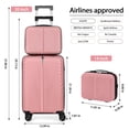thumbnail image 2 of 2PCS Lightweight PP Luggage Set with Carry-On Suitcase and Cosmetic Case, Rose Gold, 2 of 5