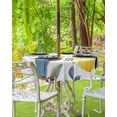 thumbnail image 3 of Hokiten Outdoor Tablecloths with Umbrella Hole & Zipper, Summer Lemon Round Tablecloths 60 Inch, Watercolor Fruit Grey Leaf Waterproof Table Cloth, Patio/Pool/Picnic Table Covers, 3 of 7