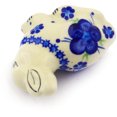 thumbnail image 2 of Polmedia Polish Pottery Bleu-belle Fleur Bunny Figurine, 2 of 6