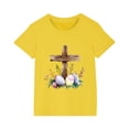 thumbnail image 3 of Aloohaidyvio Easter Sunday Best Outfit Girls' Spring Easter Cotton Tee, Lightweight Cross Print Shirt for Picnics & Bible Camp 4 Years, 3 of 4