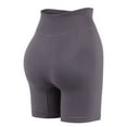 thumbnail image 4 of Gustave Womens High Waist Yoga Shorts Ribbed Seamless Workout Biker Shorts Tummy Control Stretch Leggings Short Pants for Running Athletic Sports "Gray, S", 4 of 9