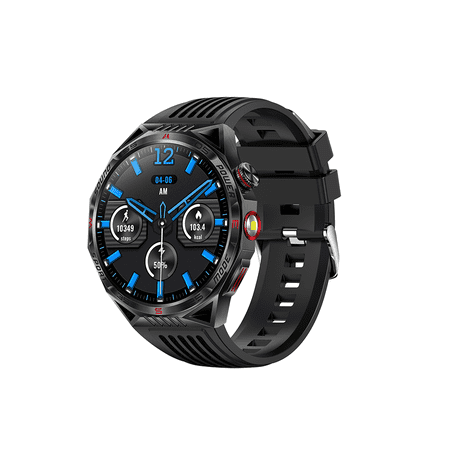 Rainbuvvy HT28 Smart Watch 1.85 Inch Full Touch Screen AI Voice Assistant, LED Flashlight, Compass, Laser Pointer, Health Tracker, Outdoor Sports Watch for IOS Android