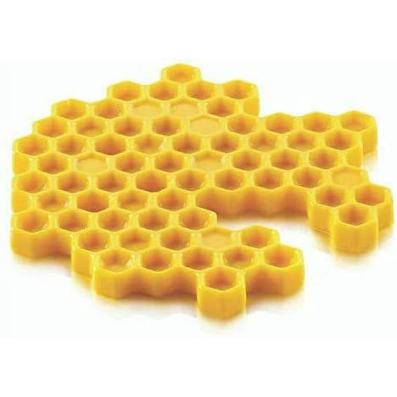 Silikomart Miel80 Silicone Baking Mold Freezing Mould with 2 Honeycomb Cavities, Each 5.51 Inch Across x 0.39 Inch High