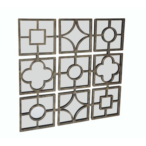 Cheungs Metal Design 9 Small Square Mirrors Wall Decor