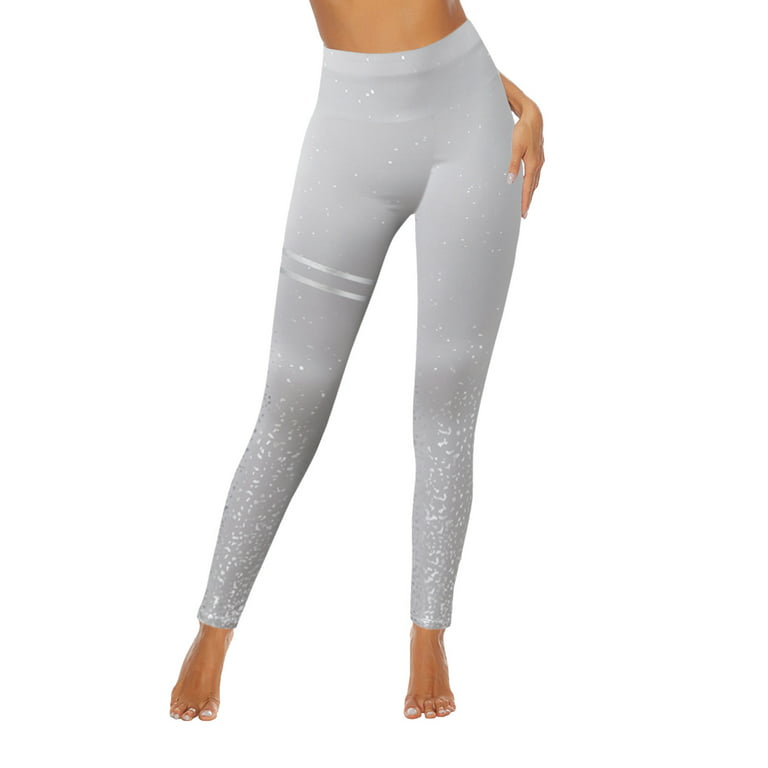 HSMQHJWE Yoga Pants for Teens with Pockets Women Workout Hot Silver Print  Leggings Fitness Sport Yoga Pants Womens Yoga Pant