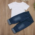 thumbnail image 7 of XIAXAIXU 2pcs Toddler Kids Baby Boy Clothes T-Shirts Tee Tops +Denim Pants Outfits Set, 7 of 7