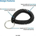 thumbnail image 2 of 2” Diameter Spiral Wrist Coil with Steel Key Ring, Flexible Wrist Band Key Chain Bracelet, Stretches to 12”, unisex-adult, Black, 2 of 4