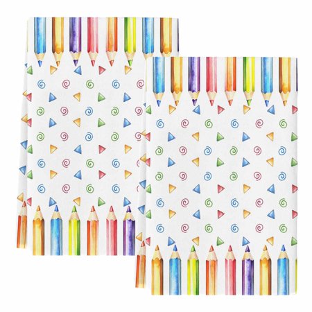 Dish Towels Colored Pencils Absorbent Kitchen Towels 2 PCS Childlike Building Blocks Microfiber Hand Towels Dish Cloths Tea Towels for Home Bathroom Cleaning Drying 18X28-Inch