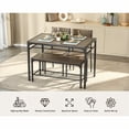 thumbnail image 2 of 4-Piece Dining Table Set for 4, Kitchen Table with 2 Chairs & Bench, Compact Furniture for Small Space & Apartment Grey, 2 of 6