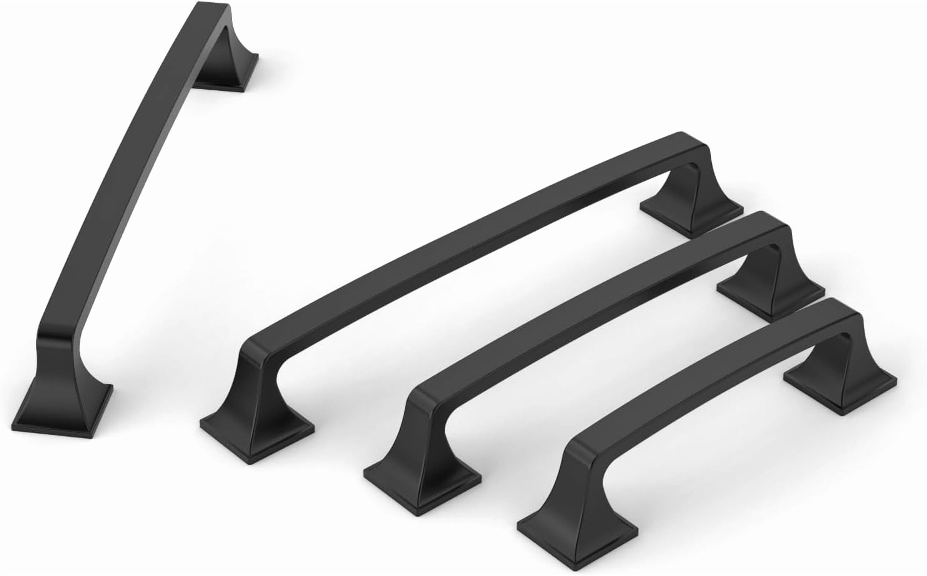 Furniware, 6.3" Black Zinc Alloy Nickel Cabinet Pulls with 10 Cabinet Handles 10 Piece 10 Pack