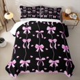 thumbnail image 2 of Erosebridal Pink Ribbon Bow Knot Quilt King for Girls,Teens Cute Love Heart King Coverlet Set, 2 of 7