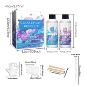 Crystal Clear Epoxy Resin Kit , No-Bubble, No-Yellowing, Self Leveling Resina Epoxica para Manualidades, Clear Resin Epoxy for Casting, Molds, Painting, Jewelry, Art Crafts