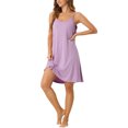 thumbnail image 4 of INSPIRE CHIC Women's Nightgown Sleeveless Spaghetti Strap Cross Back Sleepwear Dress Nightwear 3XL Light Puple, 4 of 6