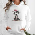 thumbnail image 5 of Cat Hoodie Sweatshirt Funny Christmas Pet Lover Holiday Humor White, 5 of 5