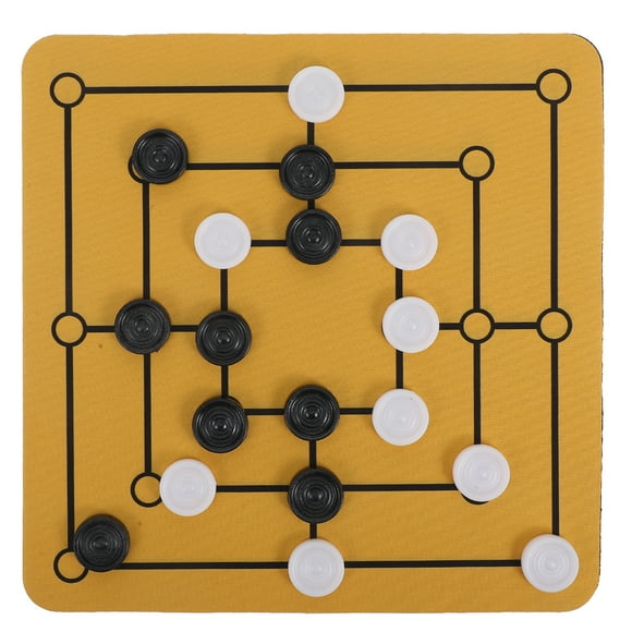 1 Set Portable Home Chess Board Game Nine Mens Morris Board Game Family Game Tabletop Entertainment Game Board Desktop Chess Board Game Game
