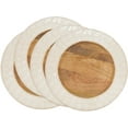 thumbnail image 3 of Enamel-Framed Wooden Charger Plate (Set of 4), 3 of 5