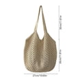 thumbnail image 3 of Bolso de playa tejido con hierba para mujer – Bolso de hombro informal con aberturas, bolso de mano ligero de algodón para vacaciones de verano, bolso de viaje de gran capacidad para uso diario., 3 of 6