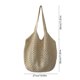 thumbnail image 3 of Bolso de hombro tejido, bolsa vacacional de gran capacidad - diseño hueco estilo césped, bolso casual ligero de playa, bolso de viaje versátil de color liso, 3 of 6