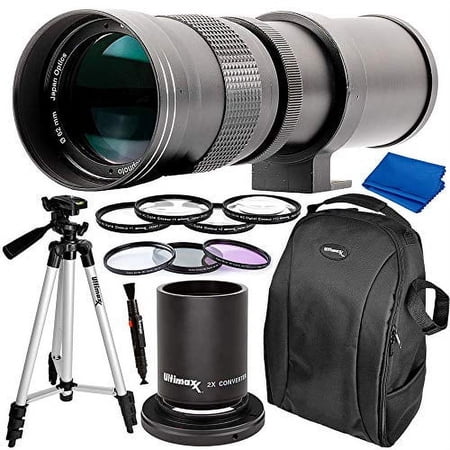 Ultimaxx 420-800mm (w/Converter 840-1600mm) f/8.3-16 Manual Telephoto Zoom T-Mount Lens Kit for Nikon D7500 D500 D600 D610 D700 D750 D800 D810 D850 D3100 D3200 D3300 D3400 D5100